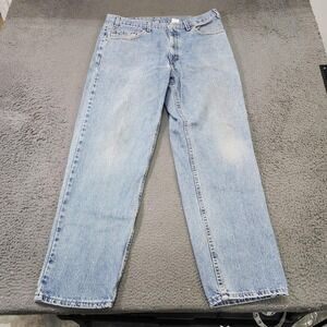 Levis 550 Jeans Mens 36x30 Light Wash Blue Relaxed Fit Tapered Leg Denim